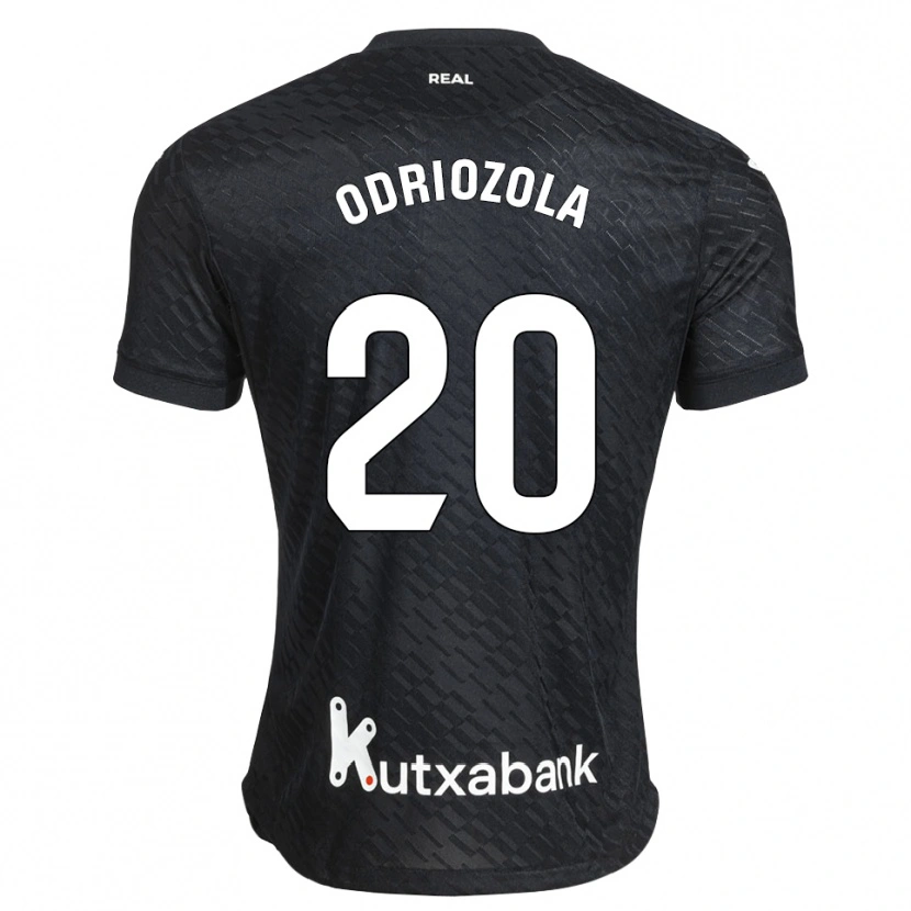 Danxen Børn Álvaro Odriozola #20 Sort Hvid Udebane Spillertrøjer 2026/27 Trøje T-Shirt
