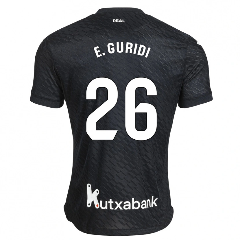 Danxen Børn Elene Guridi Mesonero #26 Sort Hvid Udebane Spillertrøjer 2026/27 Trøje T-Shirt