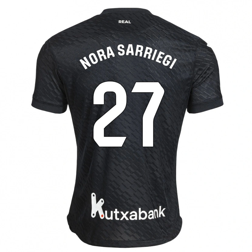 Danxen Børn Nora Sarriegi Galdos #27 Sort Hvid Udebane Spillertrøjer 2026/27 Trøje T-Shirt