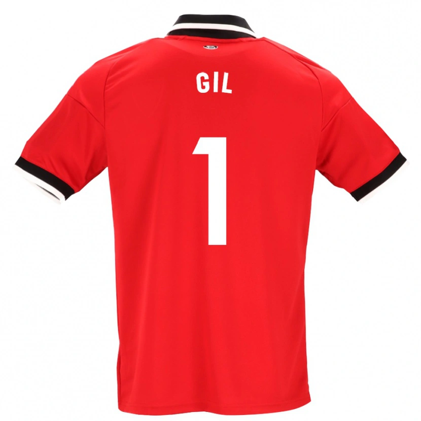 Danxen Børn David Gil #1 Sort Hvid Rød Udebane Spillertrøjer 2026/27 Trøje T-Shirt