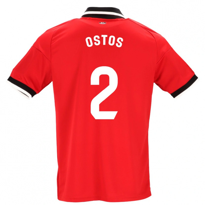 Danxen Børn Fran Ostos #2 Sort Hvid Rød Udebane Spillertrøjer 2026/27 Trøje T-Shirt