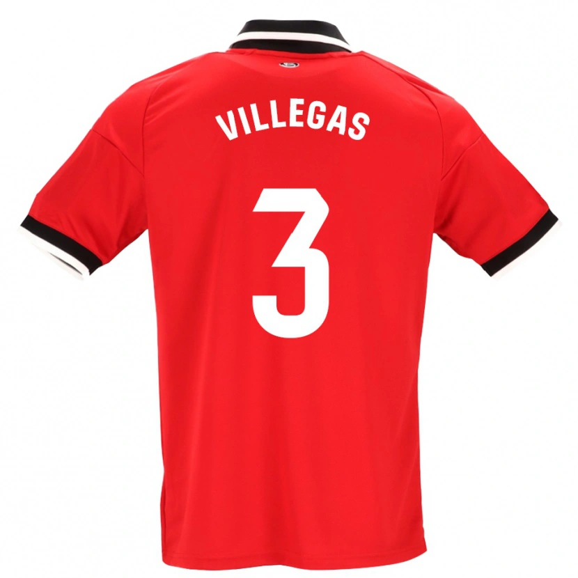 Danxen Børn Juancho Villegas #3 Sort Hvid Rød Udebane Spillertrøjer 2026/27 Trøje T-Shirt