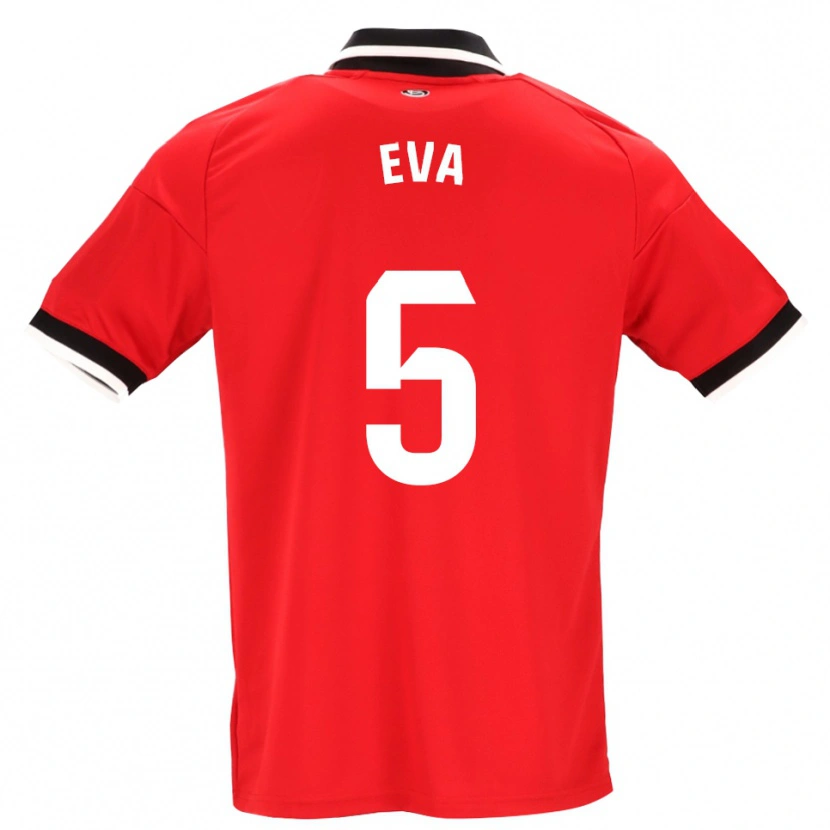 Danxen Børn Eva Llamas Hernández #5 Sort Hvid Rød Udebane Spillertrøjer 2026/27 Trøje T-Shirt