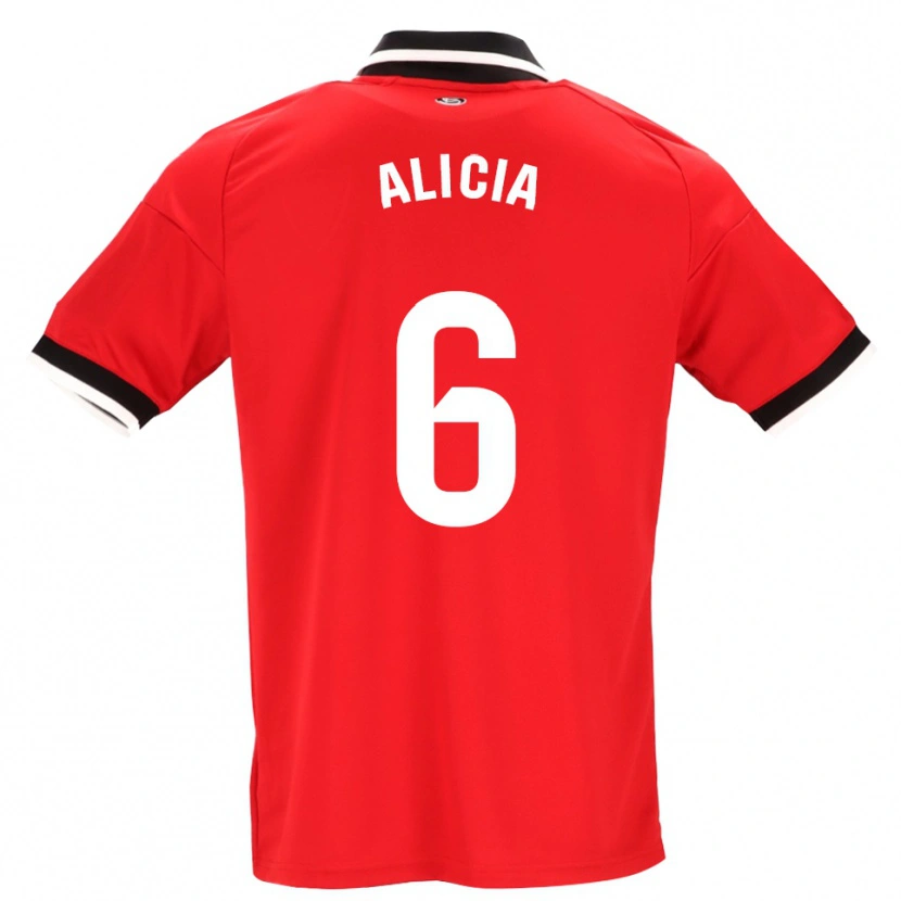Danxen Børn Alicia Redondo #6 Sort Hvid Rød Udebane Spillertrøjer 2026/27 Trøje T-Shirt