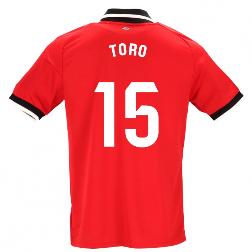 Danxen Børn Juanan Toro #15 Sort Hvid Rød Udebane Spillertrøjer 2026/27 Trøje T-Shirt