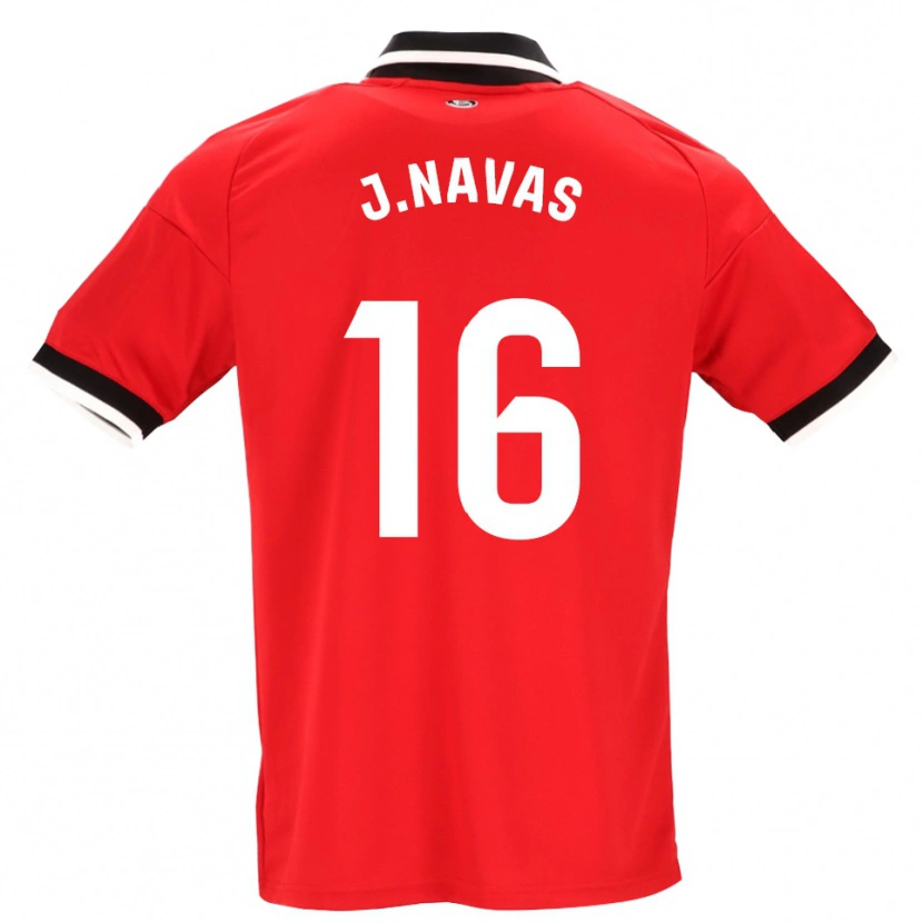 Danxen Børn Jesus Navas #16 Sort Hvid Rød Udebane Spillertrøjer 2026/27 Trøje T-Shirt