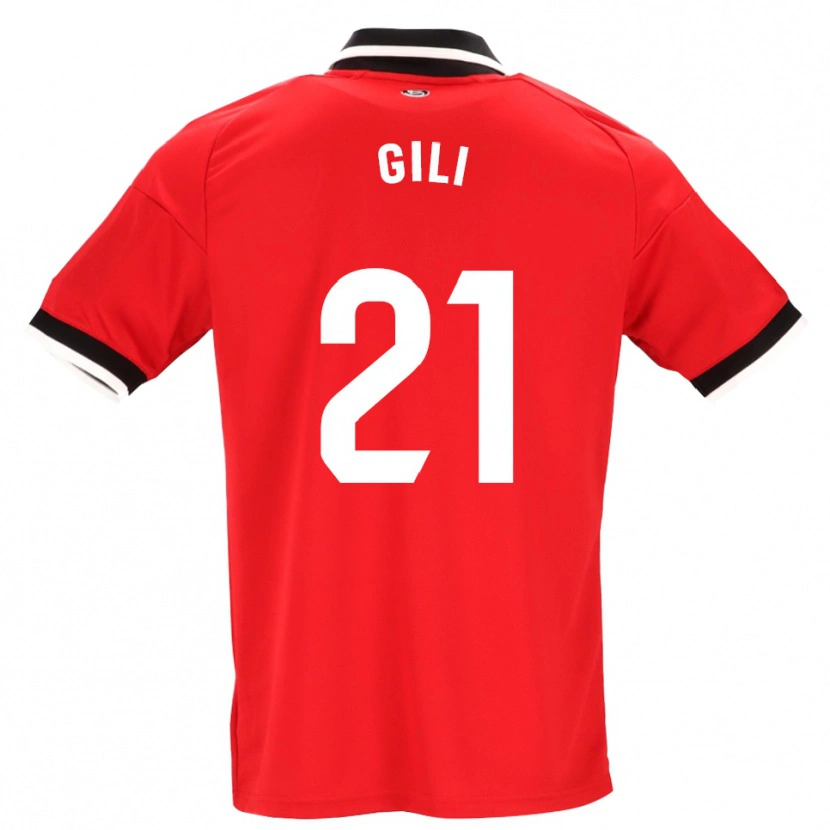 Danxen Børn Gemma Gili #21 Sort Hvid Rød Udebane Spillertrøjer 2026/27 Trøje T-Shirt