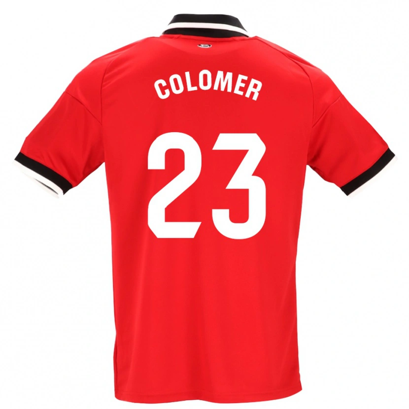 Danxen Børn Carlos Colomer #23 Sort Hvid Rød Udebane Spillertrøjer 2026/27 Trøje T-Shirt