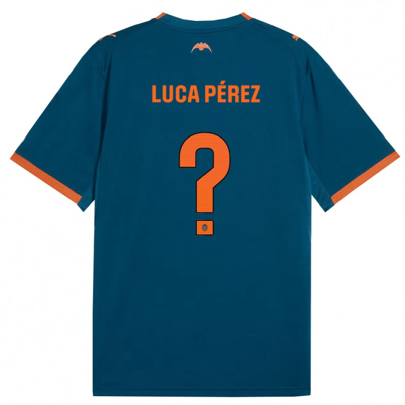Danxen Børn Simón Luca Pérez #0 Stålblå Orange Udebane Spillertrøjer 2026/27 Trøje T-Shirt