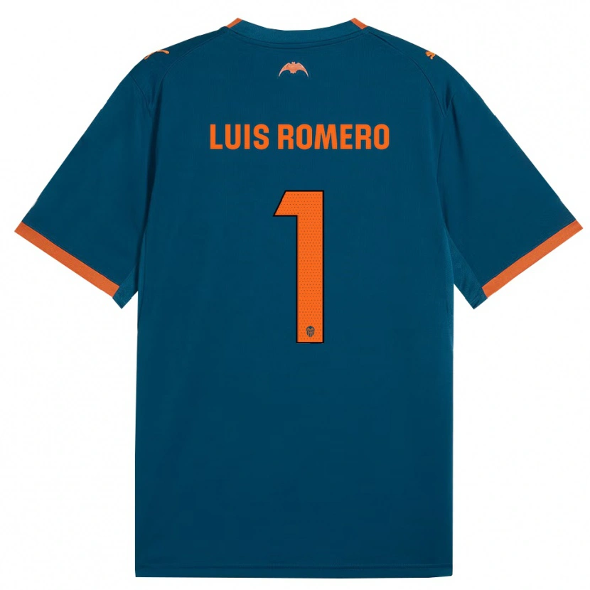 Danxen Børn Luis Romero #1 Stålblå Orange Udebane Spillertrøjer 2026/27 Trøje T-Shirt