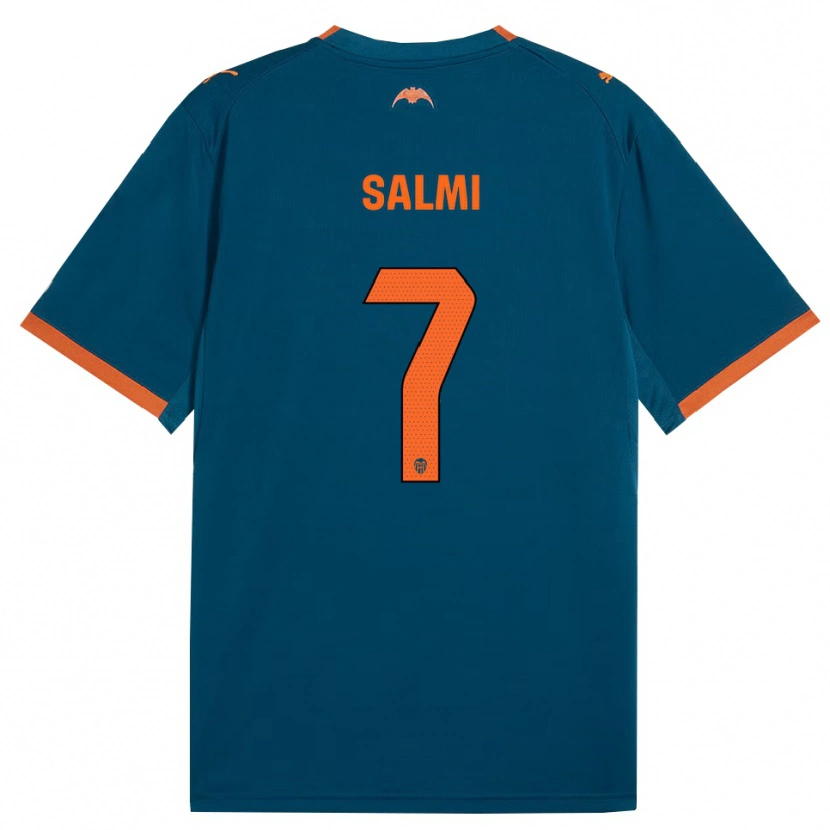 Danxen Børn Iina Salmi #7 Stålblå Orange Udebane Spillertrøjer 2026/27 Trøje T-Shirt