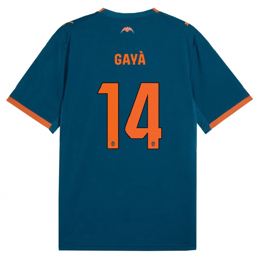 Danxen Børn José Gayà #14 Stålblå Orange Udebane Spillertrøjer 2026/27 Trøje T-Shirt
