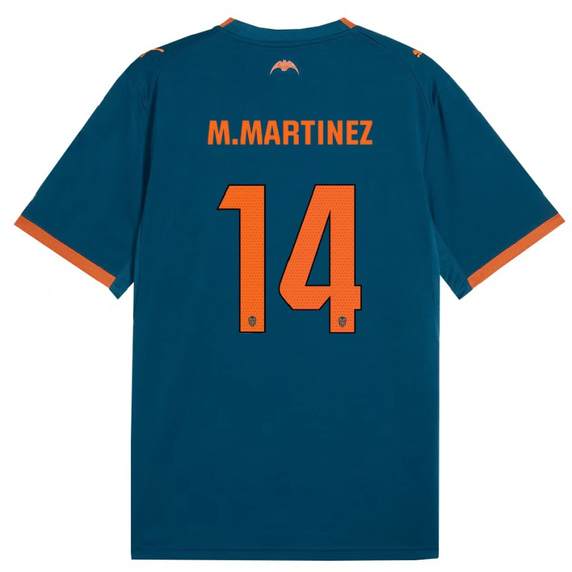 Danxen Børn Marc Martinez #14 Stålblå Orange Udebane Spillertrøjer 2026/27 Trøje T-Shirt