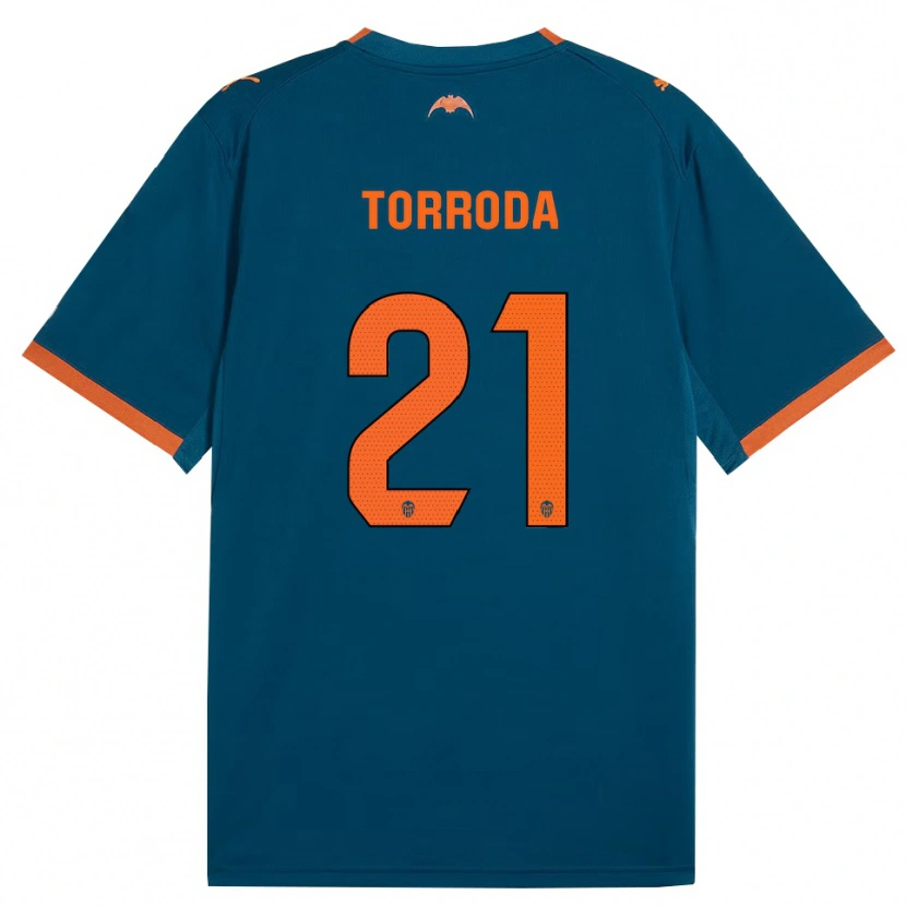 Danxen Børn Anna Torroda #21 Stålblå Orange Udebane Spillertrøjer 2026/27 Trøje T-Shirt