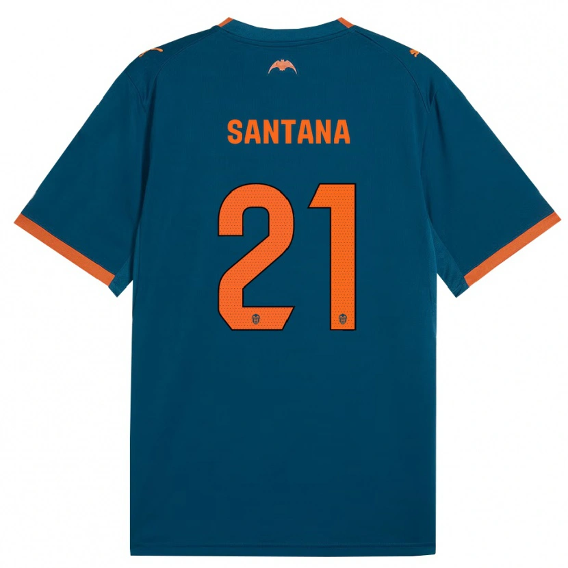Danxen Børn Ismael Santana #21 Stålblå Orange Udebane Spillertrøjer 2026/27 Trøje T-Shirt