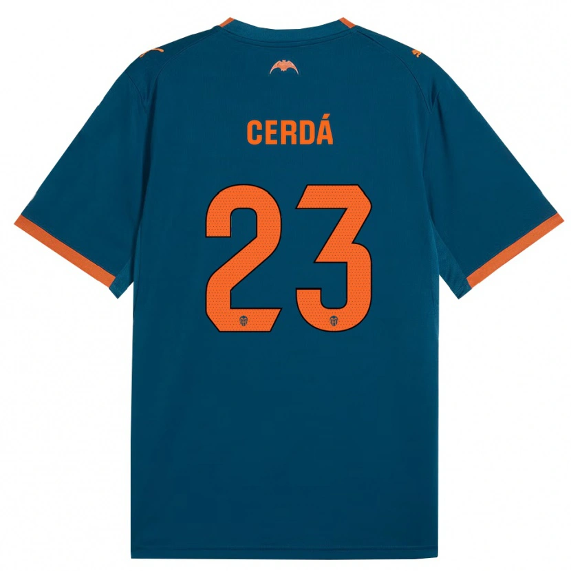 Danxen Børn Alex Cerdá #23 Stålblå Orange Udebane Spillertrøjer 2026/27 Trøje T-Shirt