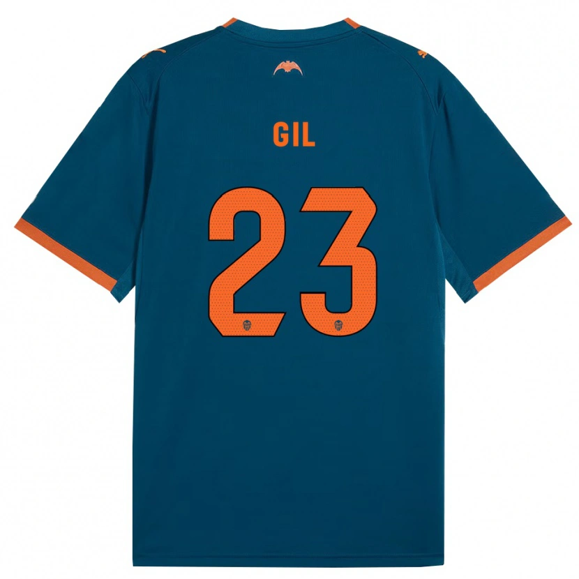Danxen Børn Elena Gil #23 Stålblå Orange Udebane Spillertrøjer 2026/27 Trøje T-Shirt