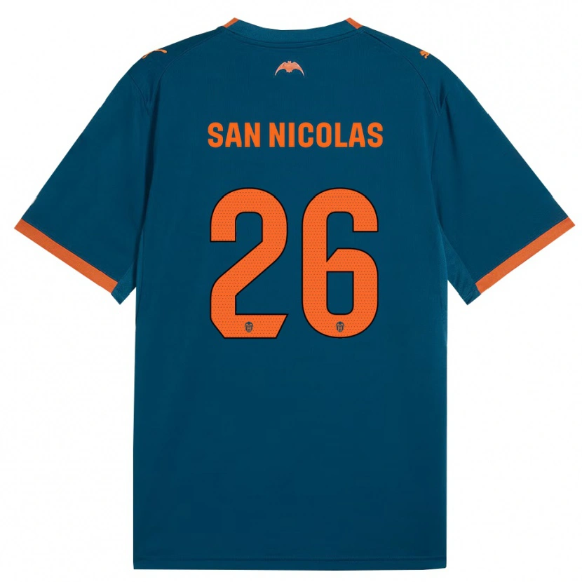 Danxen Børn Olga San Nicolas #26 Stålblå Orange Udebane Spillertrøjer 2026/27 Trøje T-Shirt