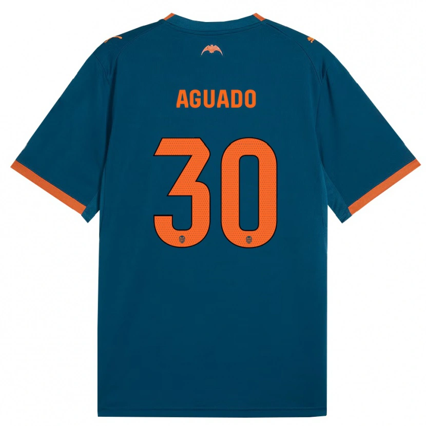 Danxen Børn Julia Aguado #30 Stålblå Orange Udebane Spillertrøjer 2026/27 Trøje T-Shirt