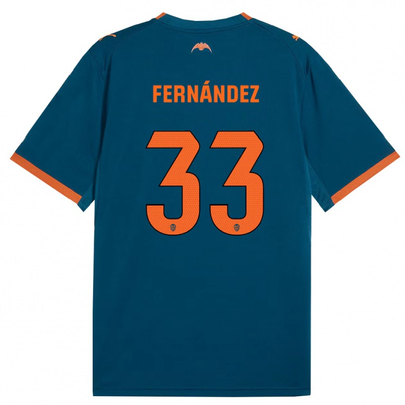 Danxen Børn Hugo Fernández #33 Stålblå Orange Udebane Spillertrøjer 2026/27 Trøje T-Shirt