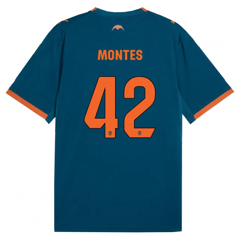Danxen Børn Jan Montes #42 Stålblå Orange Udebane Spillertrøjer 2026/27 Trøje T-Shirt