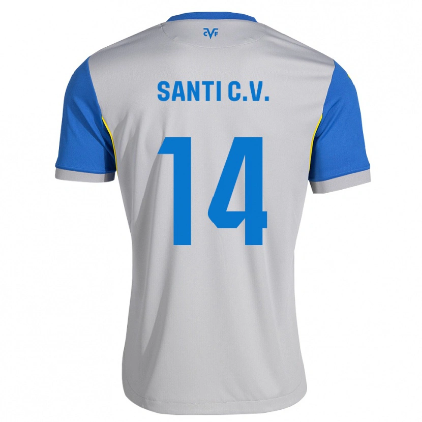 Danxen Børn Santi Comesaña #14 Dodgerblå Grå Udebane Spillertrøjer 2026/27 Trøje T-Shirt