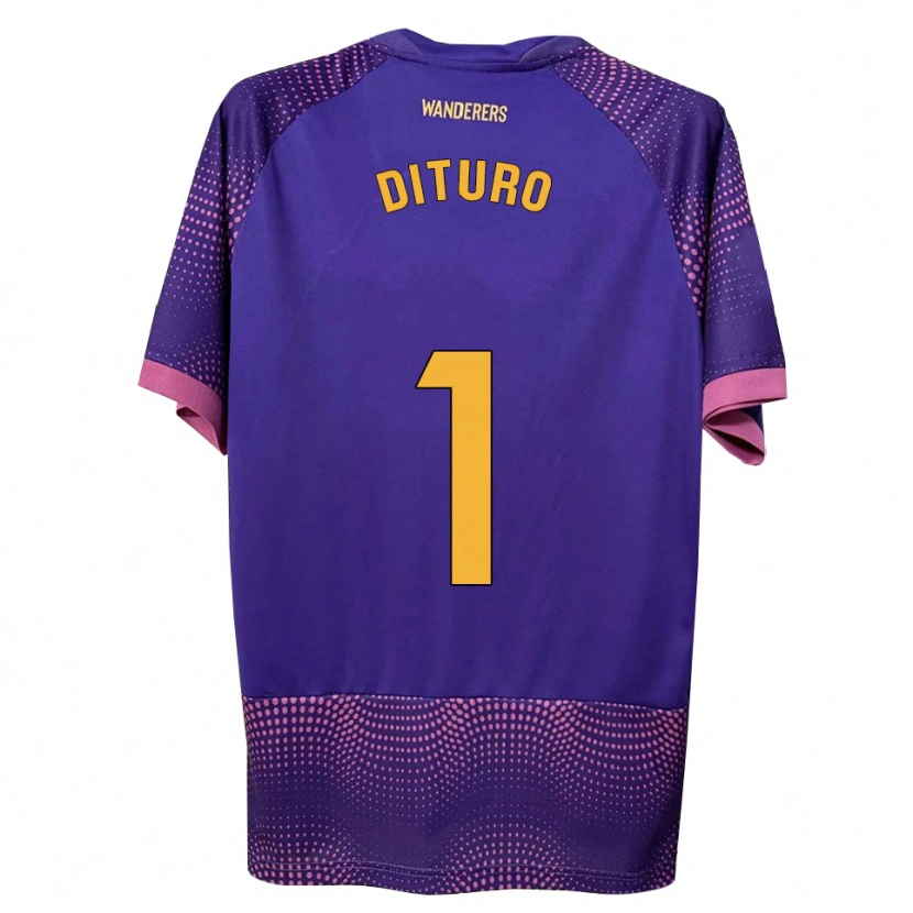Danxen Børn Matías Dituro #1 Lilla Hvid Pink Udebane Spillertrøjer 2026/27 Trøje T-Shirt