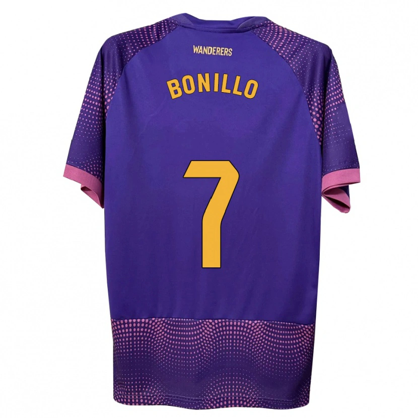Danxen Børn Haizam Bonillo #7 Lilla Hvid Pink Udebane Spillertrøjer 2026/27 Trøje T-Shirt