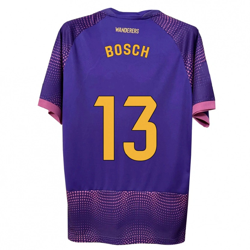 Danxen Børn Owen Bosch #13 Lilla Hvid Pink Udebane Spillertrøjer 2026/27 Trøje T-Shirt