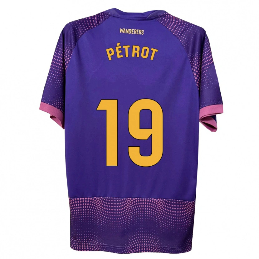 Danxen Børn Léo Pétrot #19 Lilla Hvid Pink Udebane Spillertrøjer 2026/27 Trøje T-Shirt