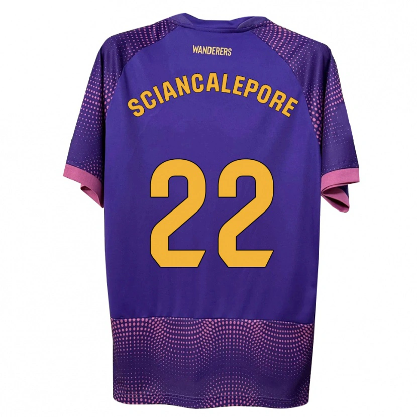 Danxen Børn Mateo Sciancalepore #22 Lilla Hvid Pink Udebane Spillertrøjer 2026/27 Trøje T-Shirt