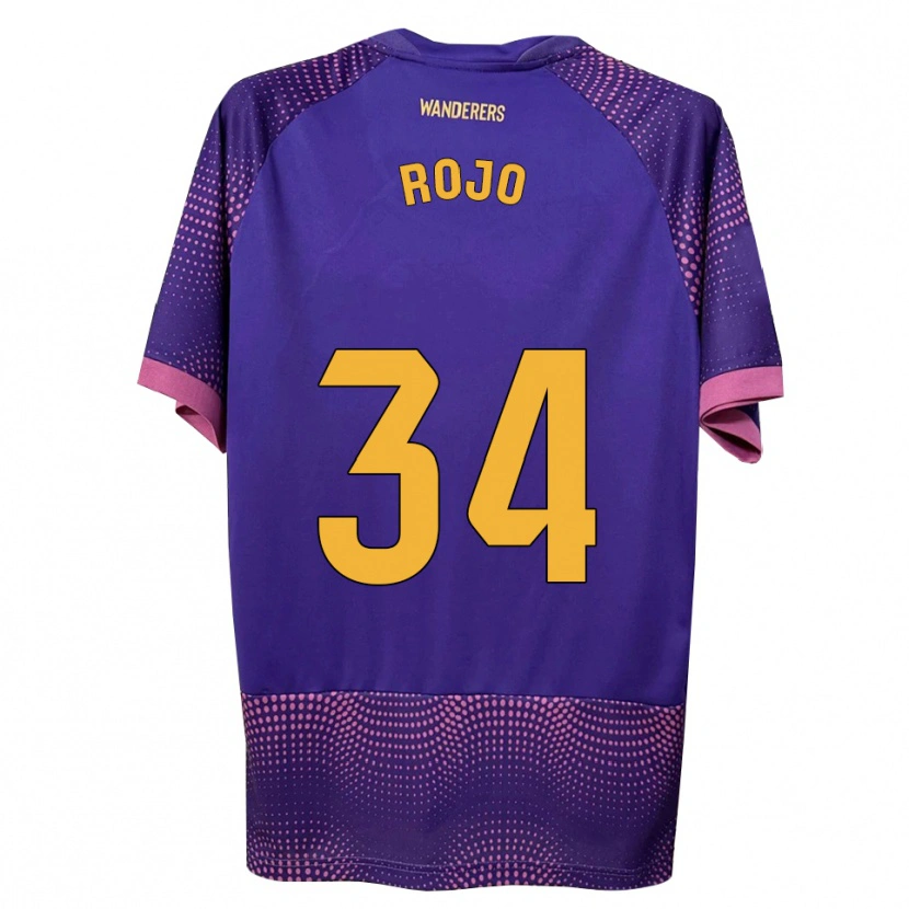 Danxen Børn Pablo Rojo #34 Lilla Hvid Pink Udebane Spillertrøjer 2026/27 Trøje T-Shirt