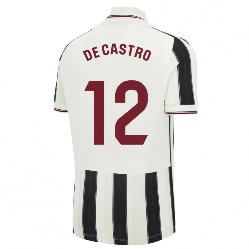 Danxen Børn Asier De Castro #12 Sort Hvid Rød Udebane Spillertrøjer 2026/27 Trøje T-Shirt