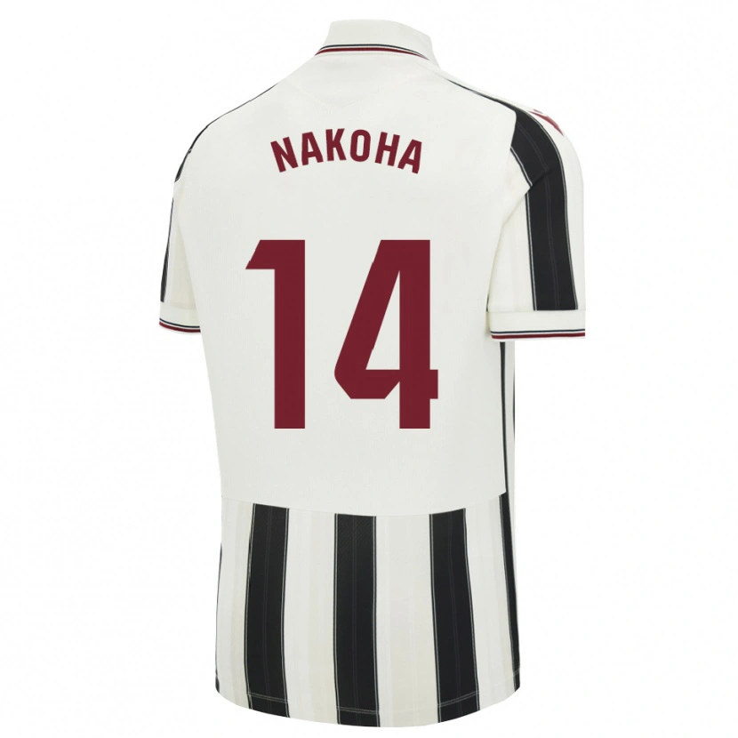 Danxen Børn Huseini Nakoha #14 Sort Hvid Rød Udebane Spillertrøjer 2026/27 Trøje T-Shirt