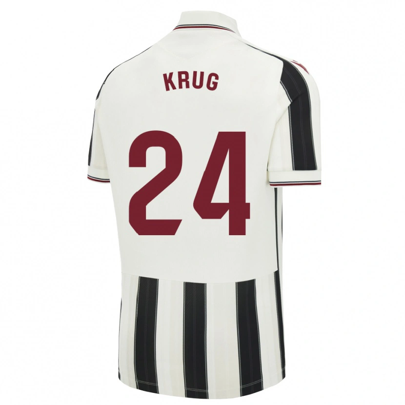 Danxen Børn Martín Krug #24 Sort Hvid Rød Udebane Spillertrøjer 2026/27 Trøje T-Shirt