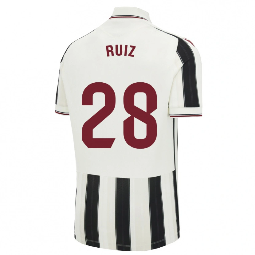 Danxen Børn Joan Ruiz #28 Sort Hvid Rød Udebane Spillertrøjer 2026/27 Trøje T-Shirt