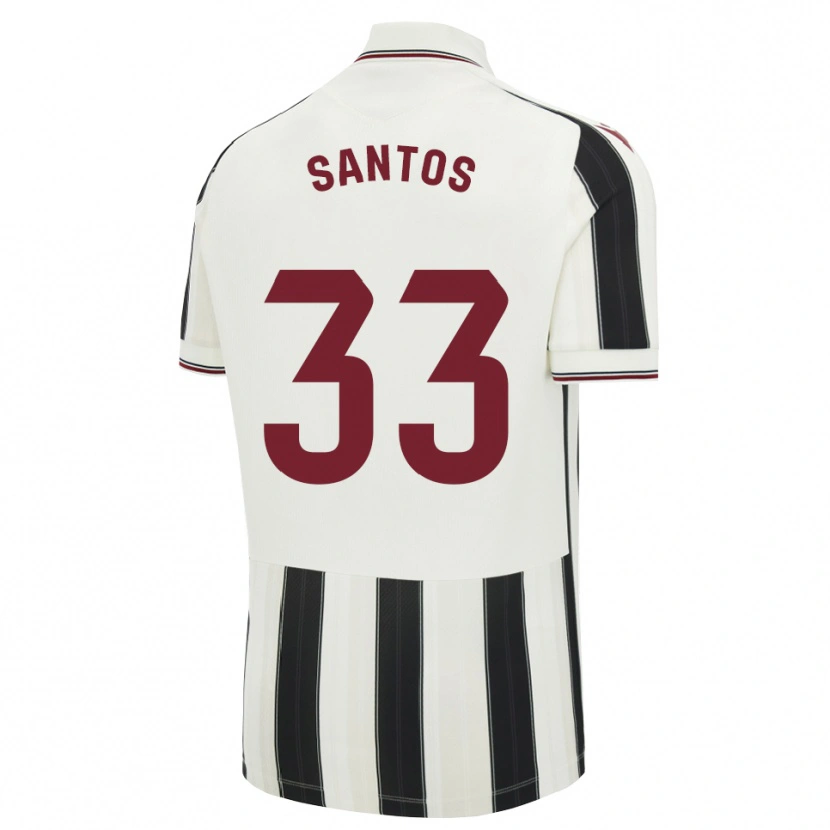 Danxen Børn Marc Santos #33 Sort Hvid Rød Udebane Spillertrøjer 2026/27 Trøje T-Shirt