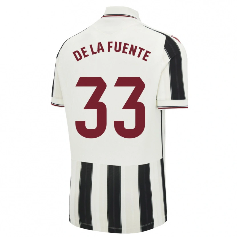 Danxen Børn Alba De La Fuente #33 Sort Hvid Rød Udebane Spillertrøjer 2026/27 Trøje T-Shirt