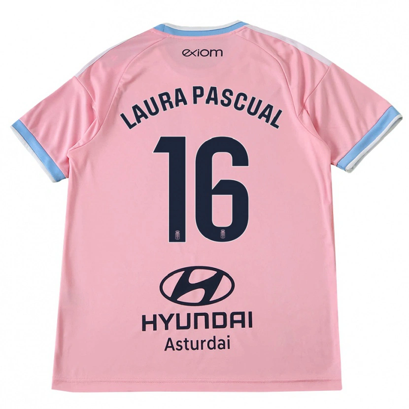 Danxen Børn Laura Pascual #16 Kornblomstblå Pink Udebane Spillertrøjer 2026/27 Trøje T-Shirt
