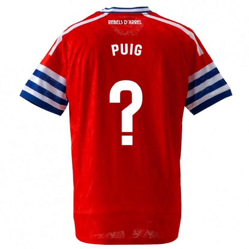 Danxen Børn Pol Puig #0 Kongeblå Rød Udebane Spillertrøjer 2026/27 Trøje T-Shirt