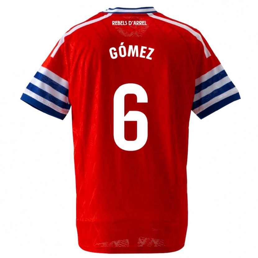 Danxen Børn Ferran Gómez #6 Kongeblå Rød Udebane Spillertrøjer 2026/27 Trøje T-Shirt