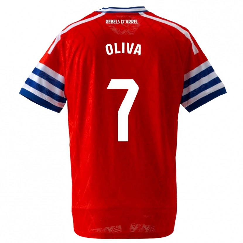 Danxen Børn Hugo Oliva #7 Kongeblå Rød Udebane Spillertrøjer 2026/27 Trøje T-Shirt