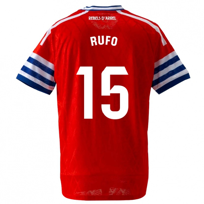 Danxen Børn Xavi Rufo #15 Kongeblå Rød Udebane Spillertrøjer 2026/27 Trøje T-Shirt