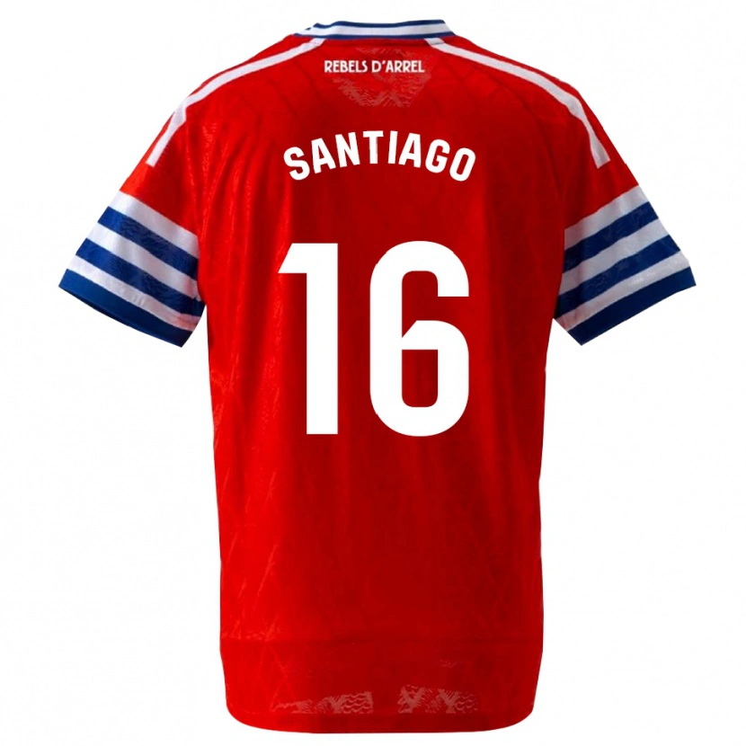 Danxen Børn Alejandro Santiago #16 Kongeblå Rød Udebane Spillertrøjer 2026/27 Trøje T-Shirt