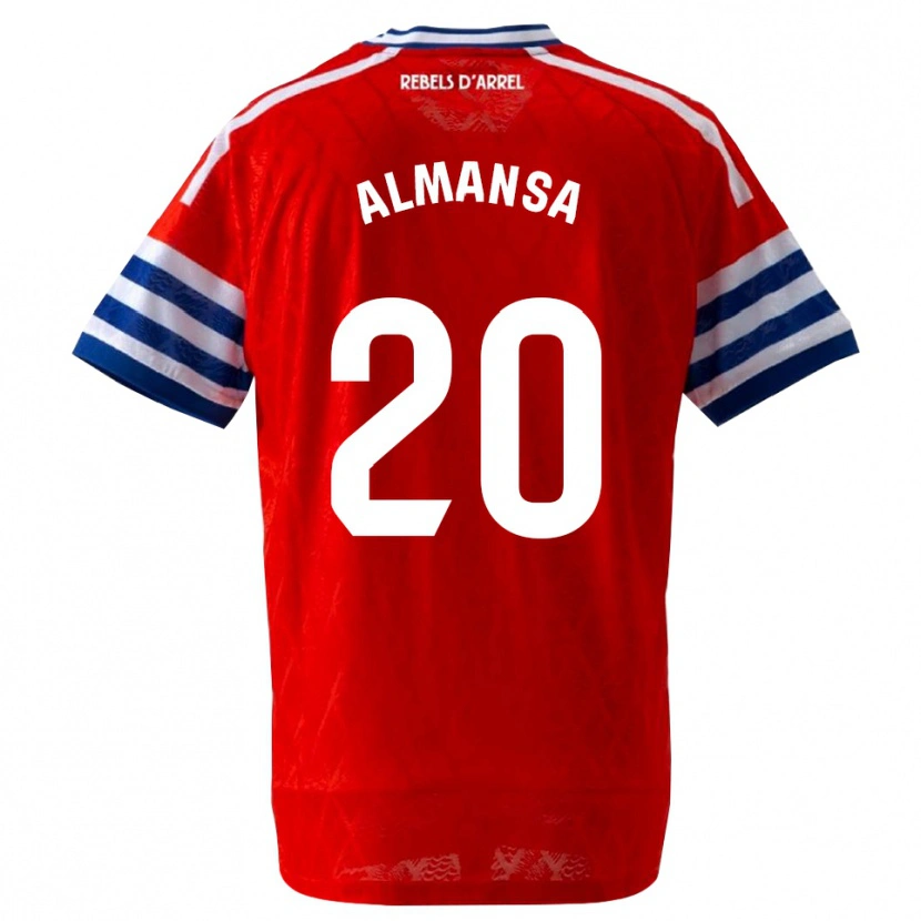 Danxen Børn Alex Almansa #20 Kongeblå Rød Udebane Spillertrøjer 2026/27 Trøje T-Shirt