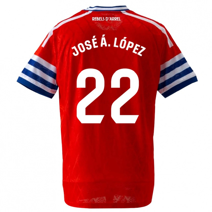 Danxen Børn José Ángel López #22 Kongeblå Rød Udebane Spillertrøjer 2026/27 Trøje T-Shirt