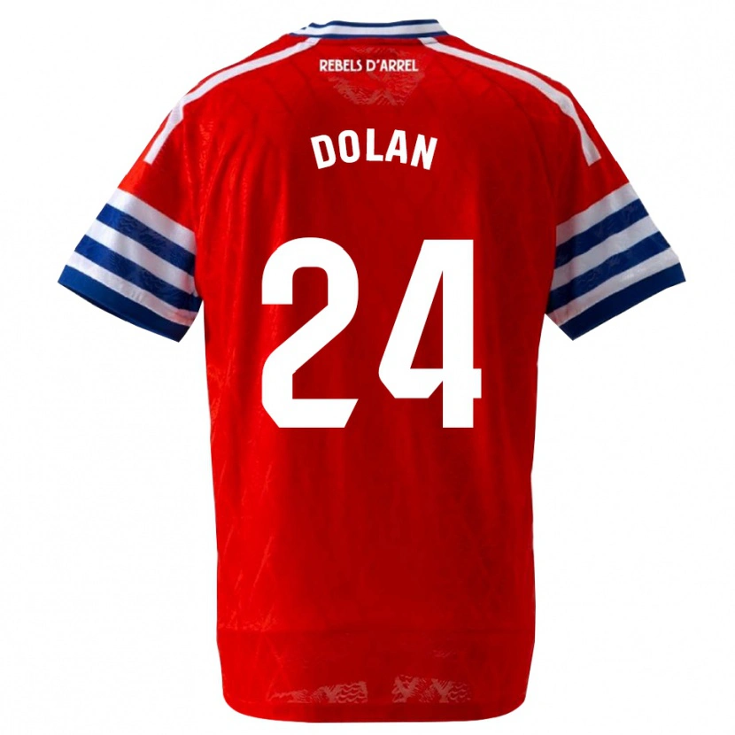 Danxen Børn Tyrhys Dolan #24 Kongeblå Rød Udebane Spillertrøjer 2026/27 Trøje T-Shirt