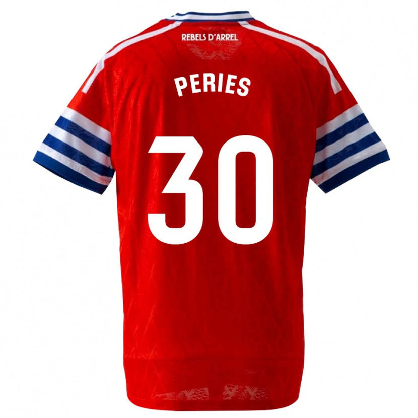 Danxen Børn Jan Peries #30 Kongeblå Rød Udebane Spillertrøjer 2026/27 Trøje T-Shirt