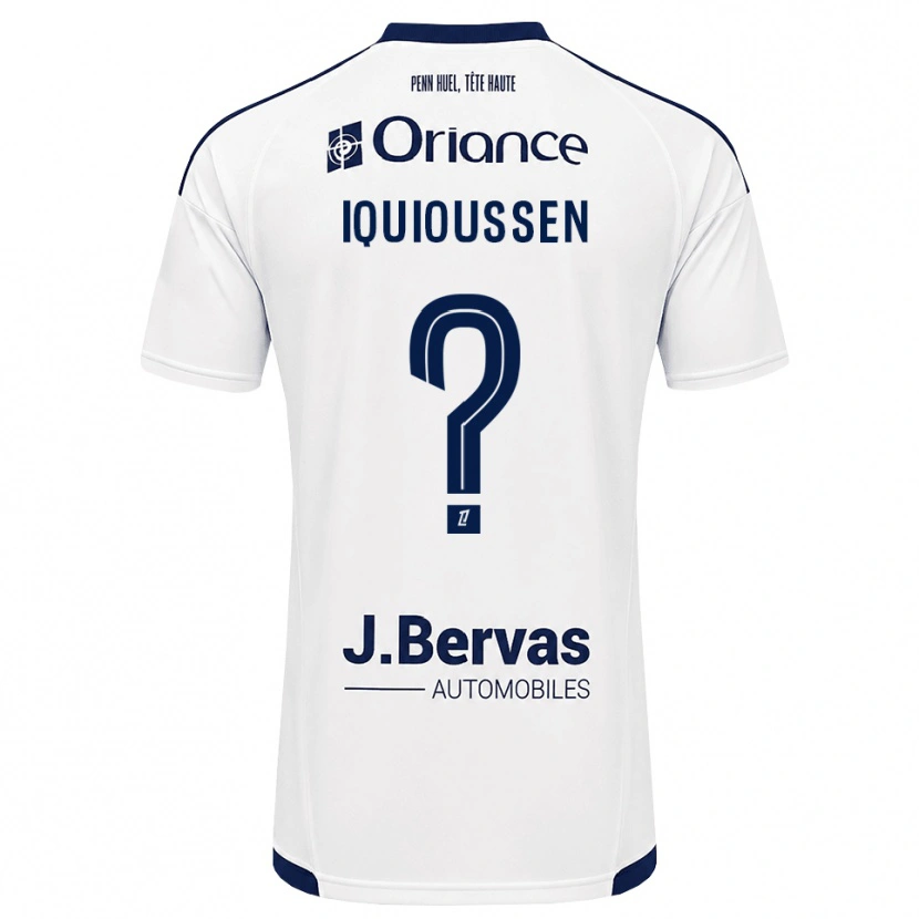 Danxen Børn Adam Iquioussen #0 Marinehvid Udebane Spillertrøjer 2026/27 Trøje T-Shirt