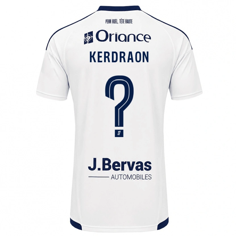Danxen Børn Jade Kerdraon #0 Marinehvid Udebane Spillertrøjer 2026/27 Trøje T-Shirt